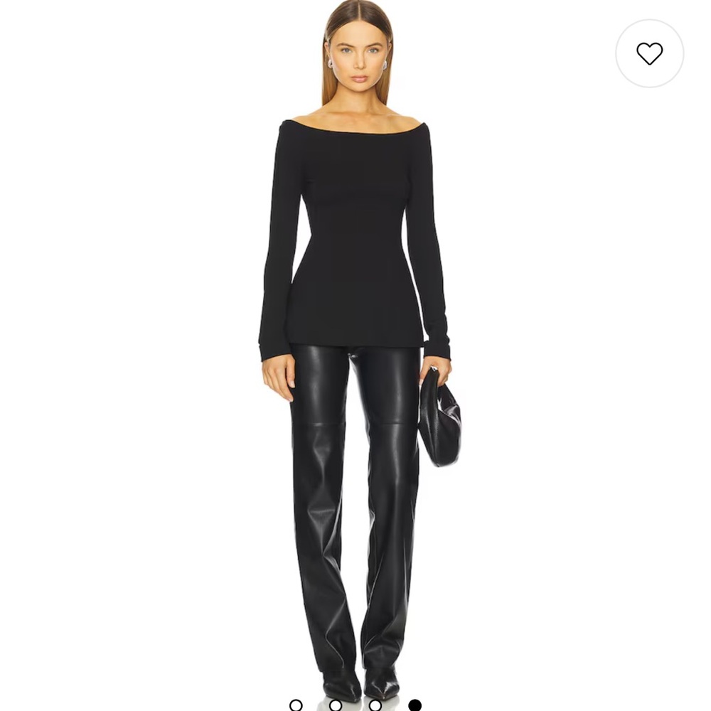 7. Favorite Daughter $248 Cold Shoulder Top in Black - Picture 4 of 4